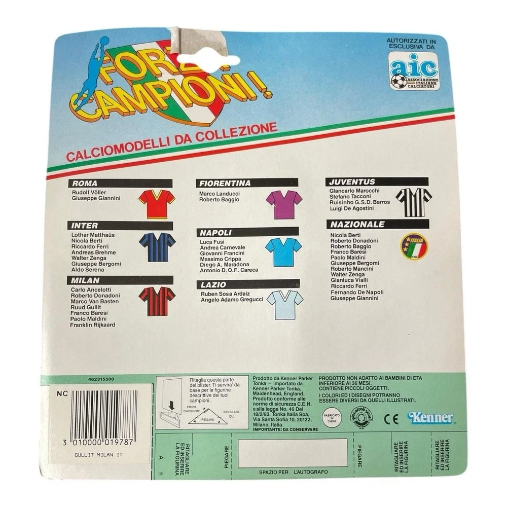 Ruud‎ Gullit Forza Campioni Kenner Action Figure 1989